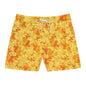 Orange and Yellow Print Swim Trunks