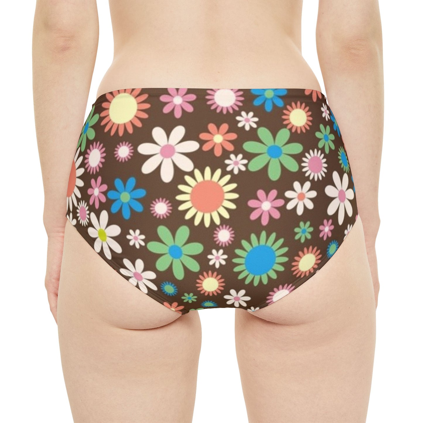 Flower Power Primt High-Waist Hipster Bikini Bottom