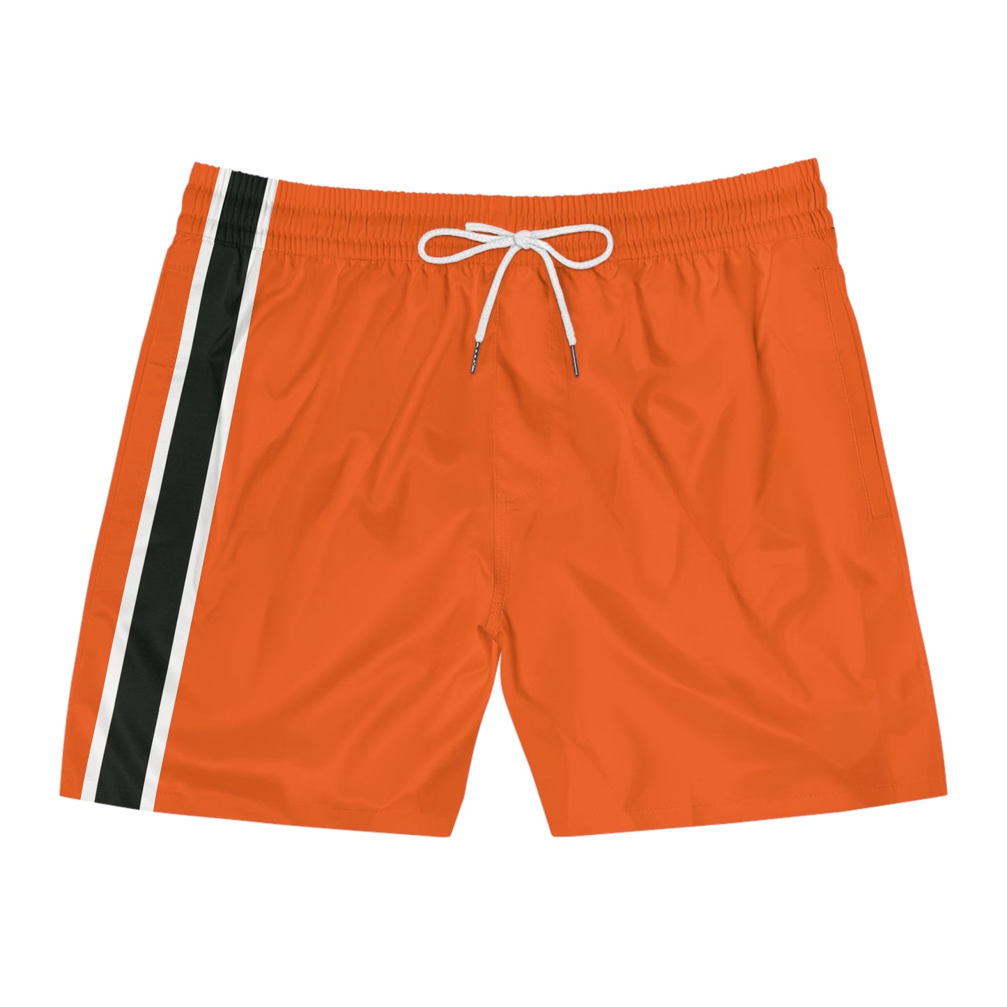 Orange BW Stripe Swim Trunks