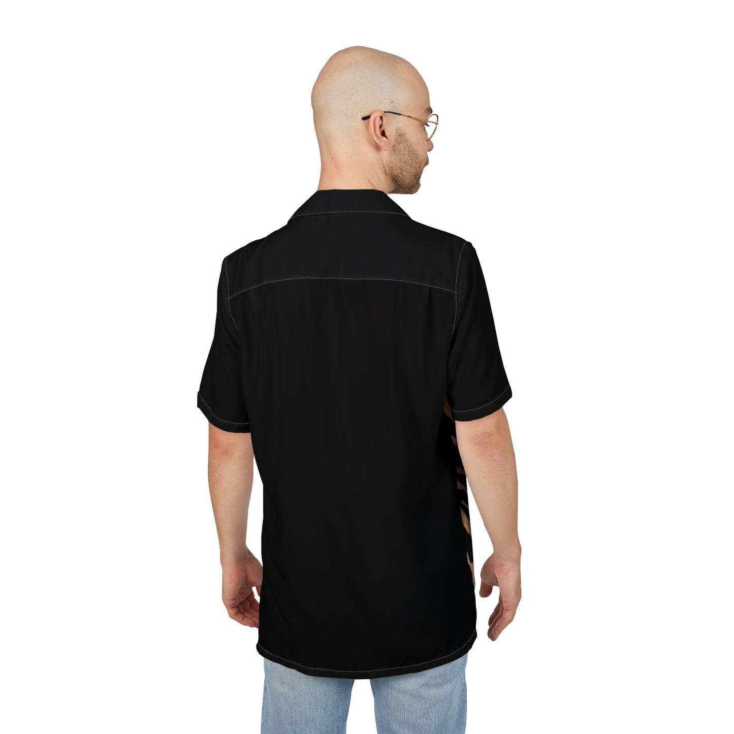 Unisex Animal Print Hawaiian Button-Down Shirt