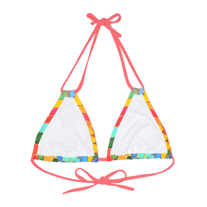 Cape Verdean Print Strappy Triangle Bikini Top