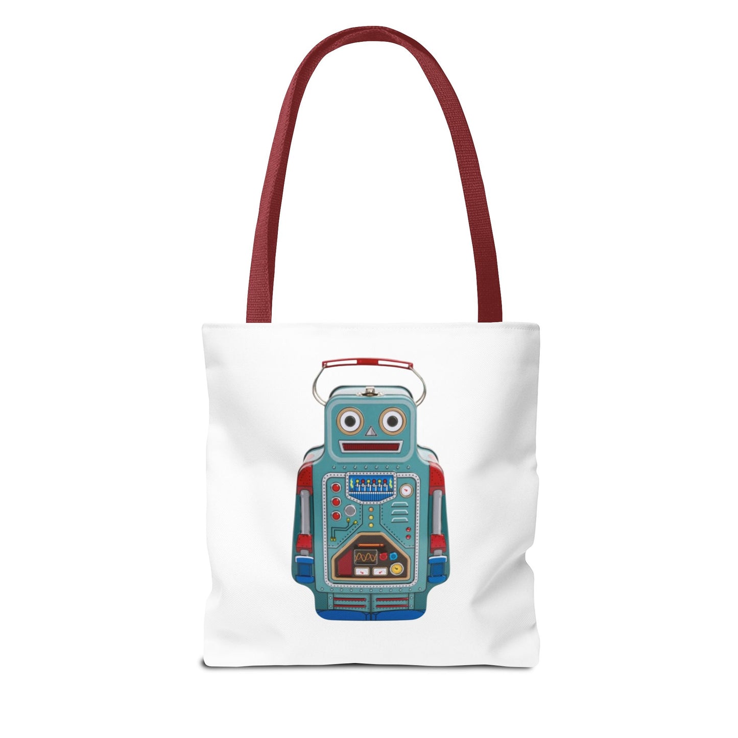 Retro Robot Tote Bag, Fun Eco-Friendly Shopping Bag, Gift for Tech Lovers, Cute Reusable Bag, Quirky Robot Design