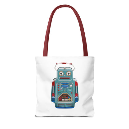 Retro Robot Tote Bag, Fun Eco-Friendly Shopping Bag, Gift for Tech Lovers, Cute Reusable Bag, Quirky Robot Design