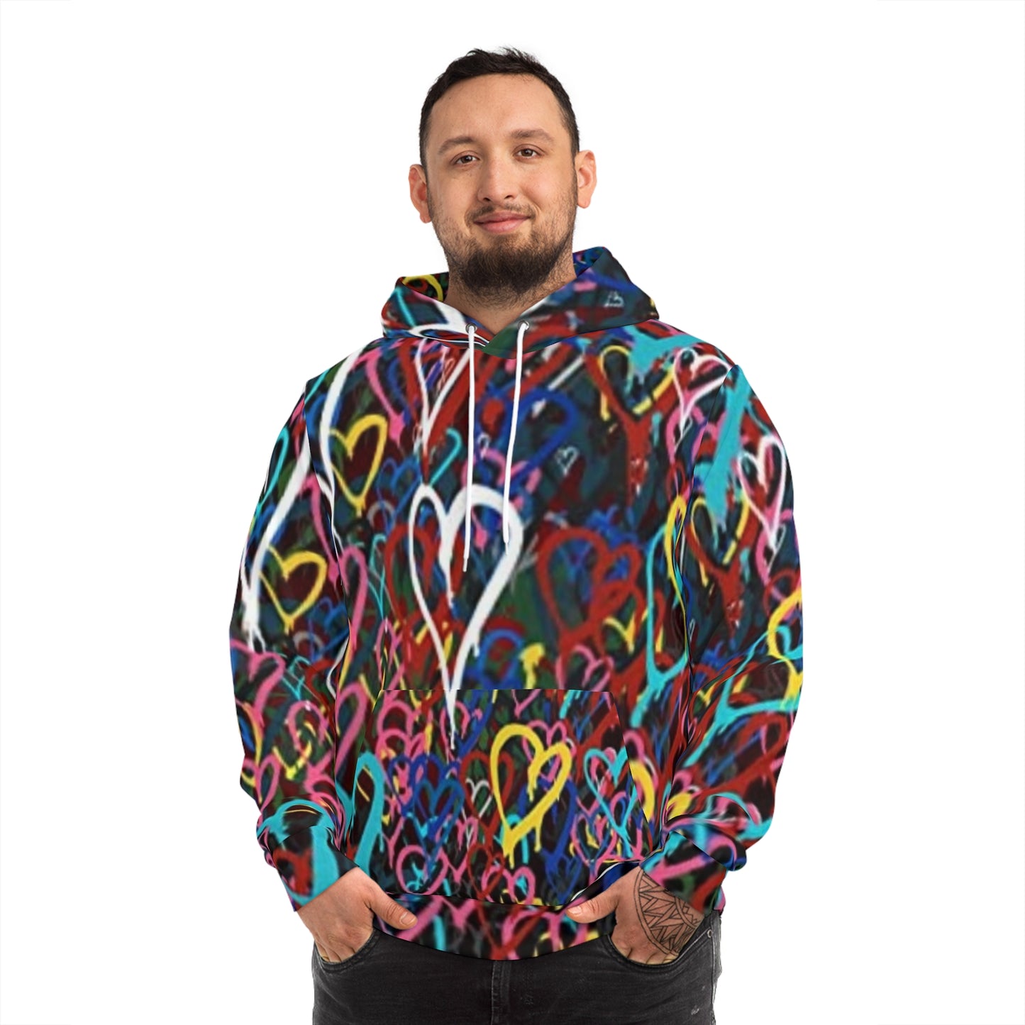 Graffiti Hearts Hoodie - Unisex Fashion