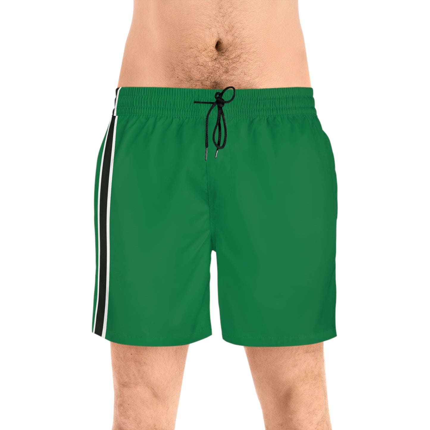 Green BW Stripe Swim Trunks