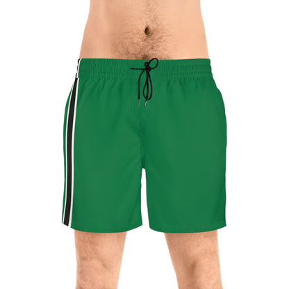 Green BW Stripe Swim Trunks