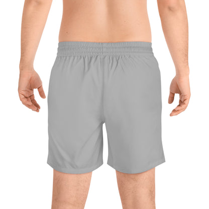 Grey BW Stripe Swim Trunks