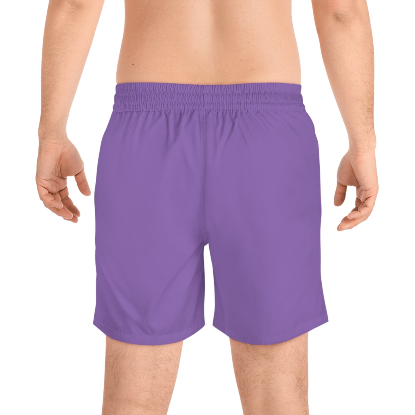 Light Purple BW Stripe Swim Trunks