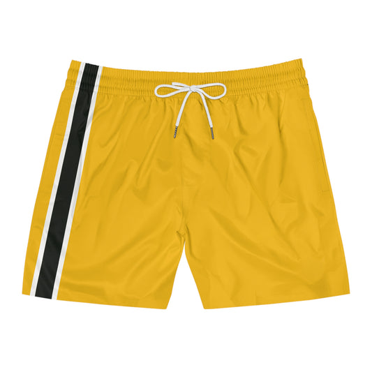 Yellow BW Stripe Swim Trunks