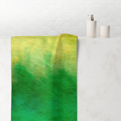 Yellow to Green Fade Mink-Cotton Towel