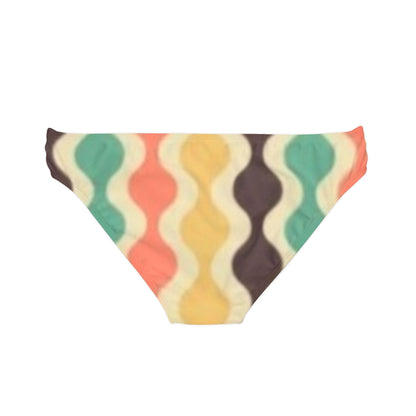 70's Yellow Spectrum Print Loop Tie Side Bikini Bottom