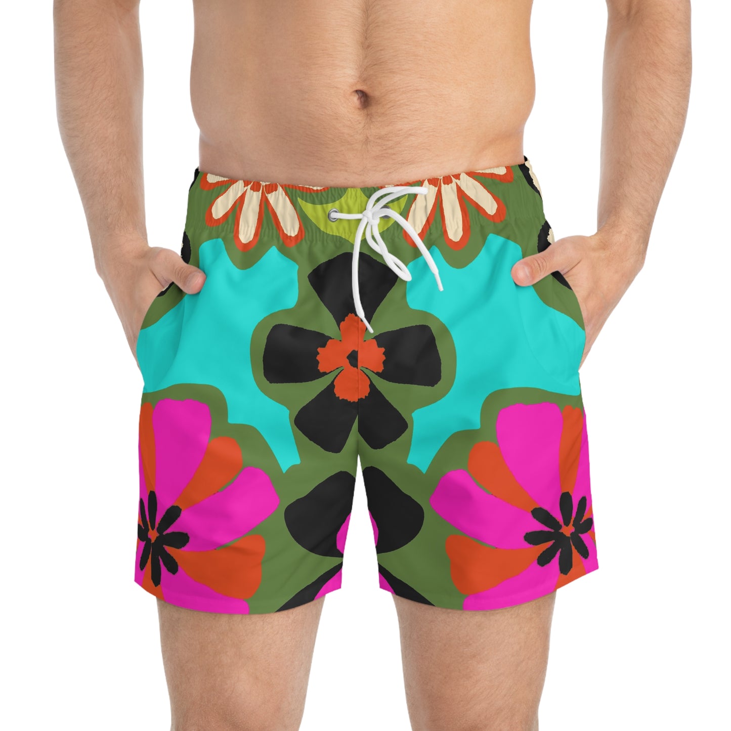 Vibrant Floral Swim Trunks - Perfect for Summer Beach Days