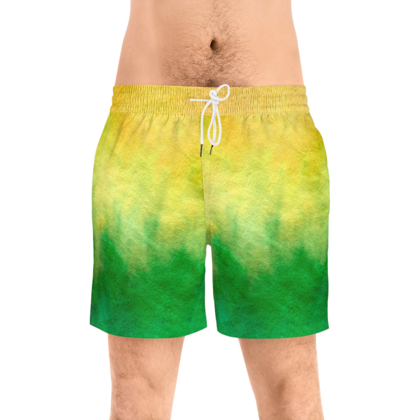 Yellow to Green Fade Swim Trunks