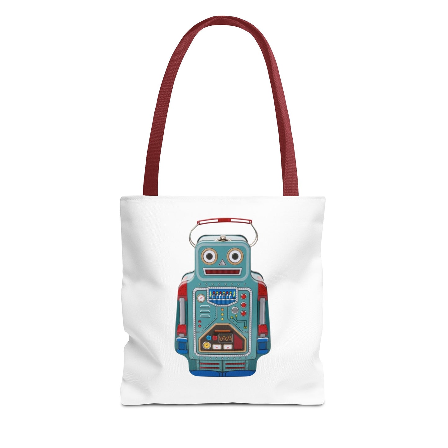 Retro Robot Tote Bag, Fun Eco-Friendly Shopping Bag, Gift for Tech Lovers, Cute Reusable Bag, Quirky Robot Design