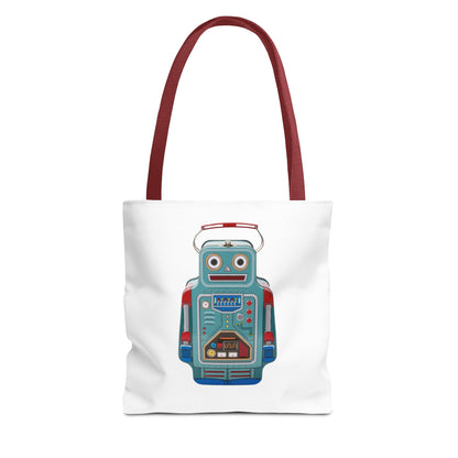 Retro Robot Tote Bag, Fun Eco-Friendly Shopping Bag, Gift for Tech Lovers, Cute Reusable Bag, Quirky Robot Design