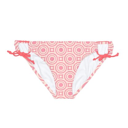 Pretty Pink Print Loop Tie Side Bikini Bottom