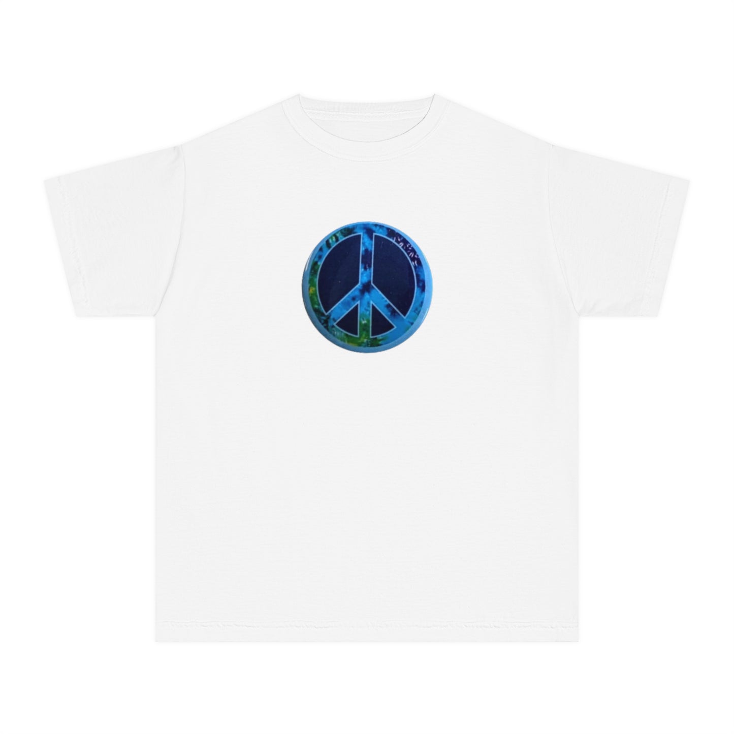 Youth Peace Sign Button Tee