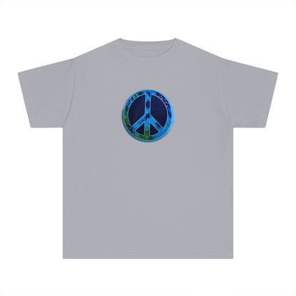 Youth Peace Sign Button Tee