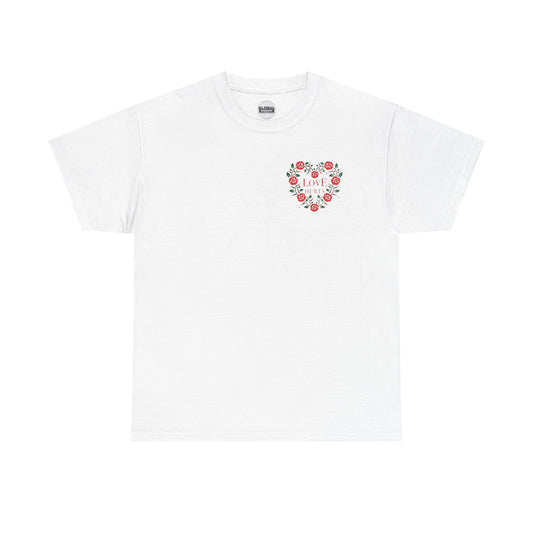 Love Hurts (Heart Floral) Unisex Heavy Cotton Tee
