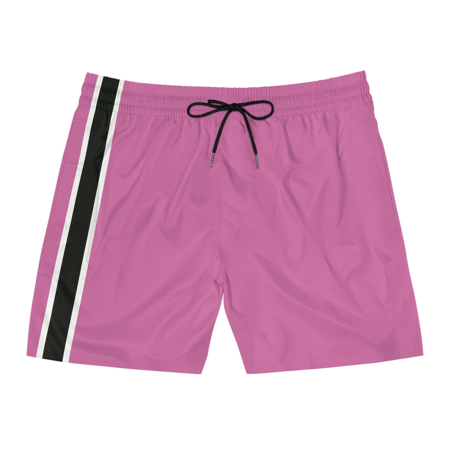 Pink BW Stripe Swim Trunks