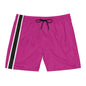 Hot Pink BW Stripe Swim Trunks