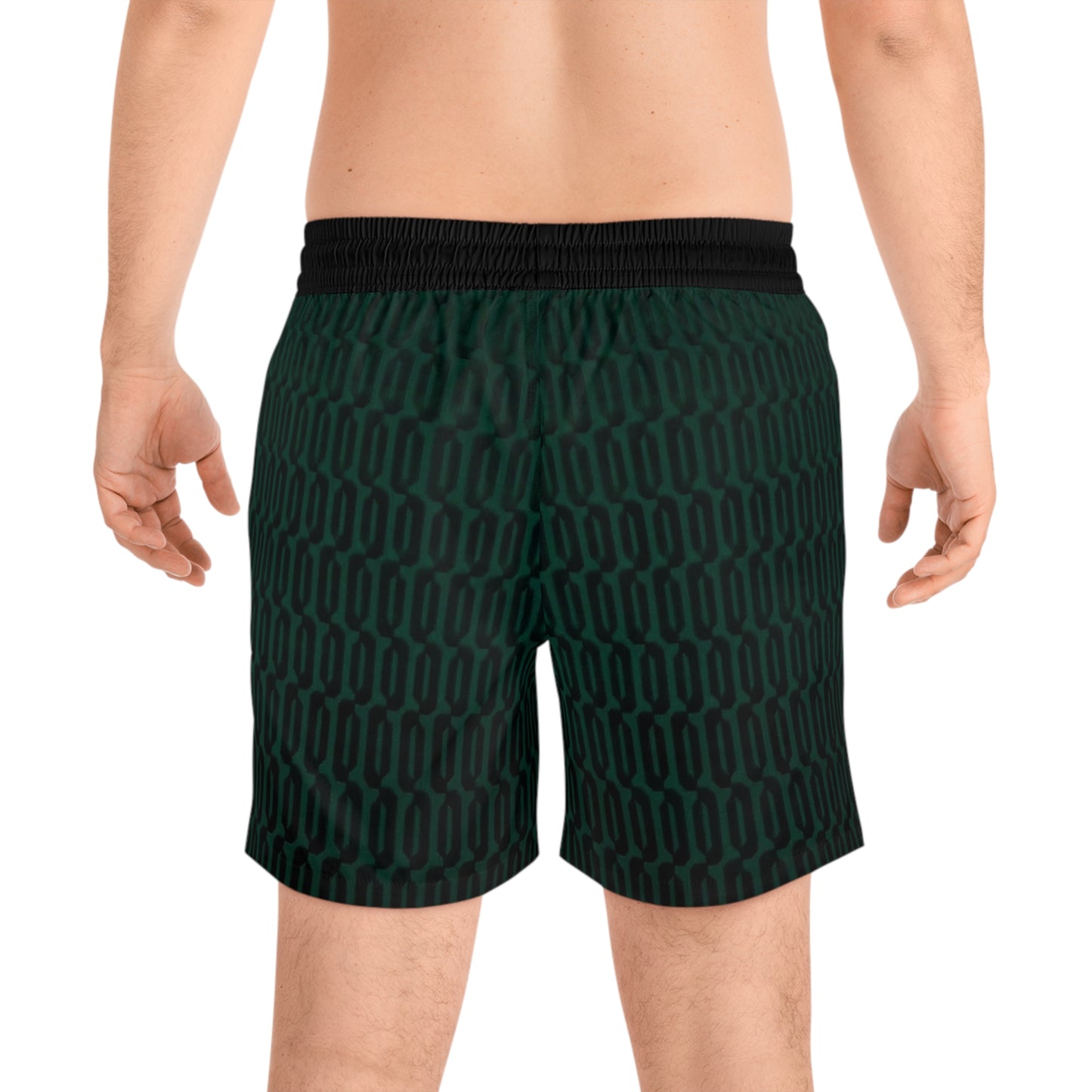 Green Black Link Swim Trunks