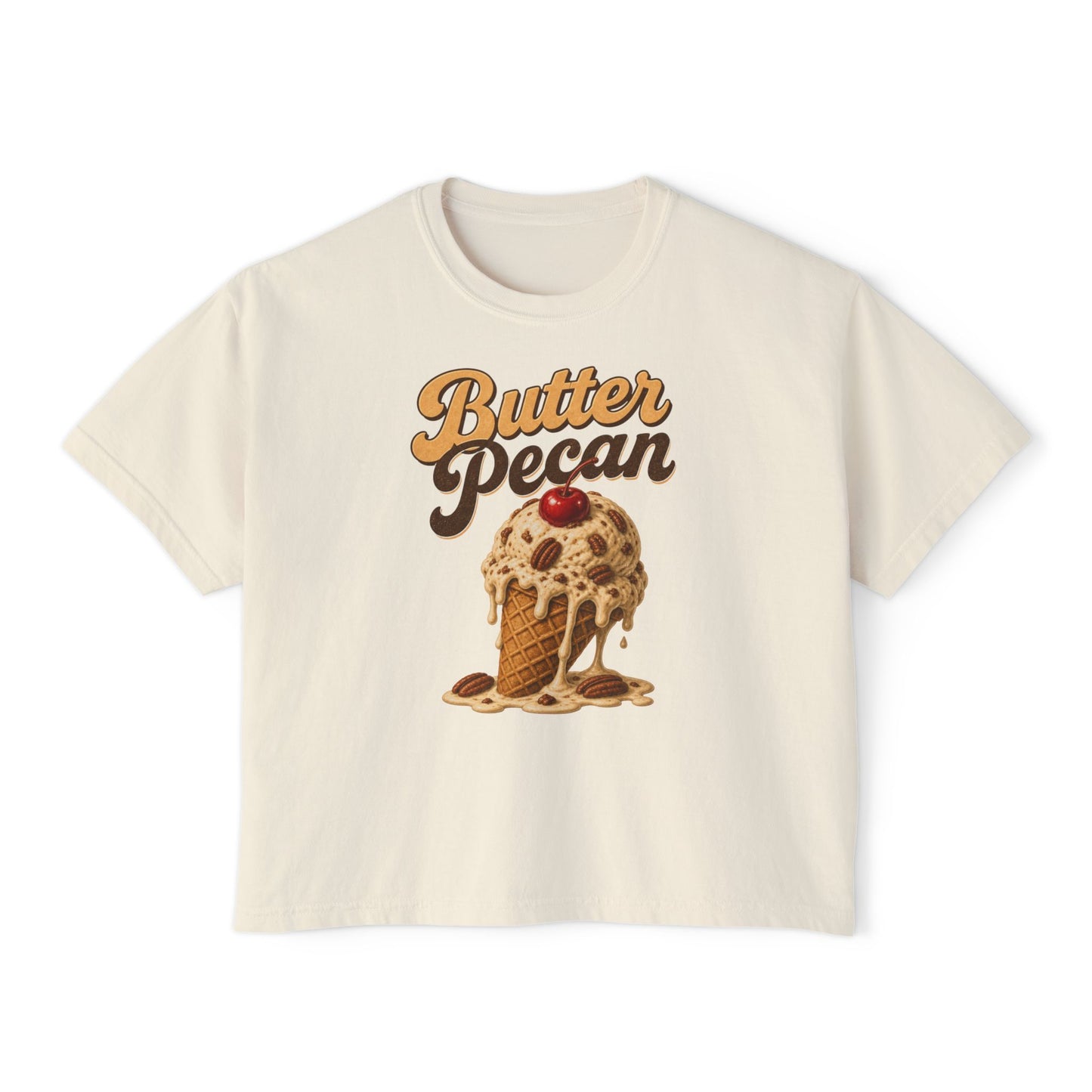 Butter Pecan Ice Cream Tee — Women's Boxy Tee