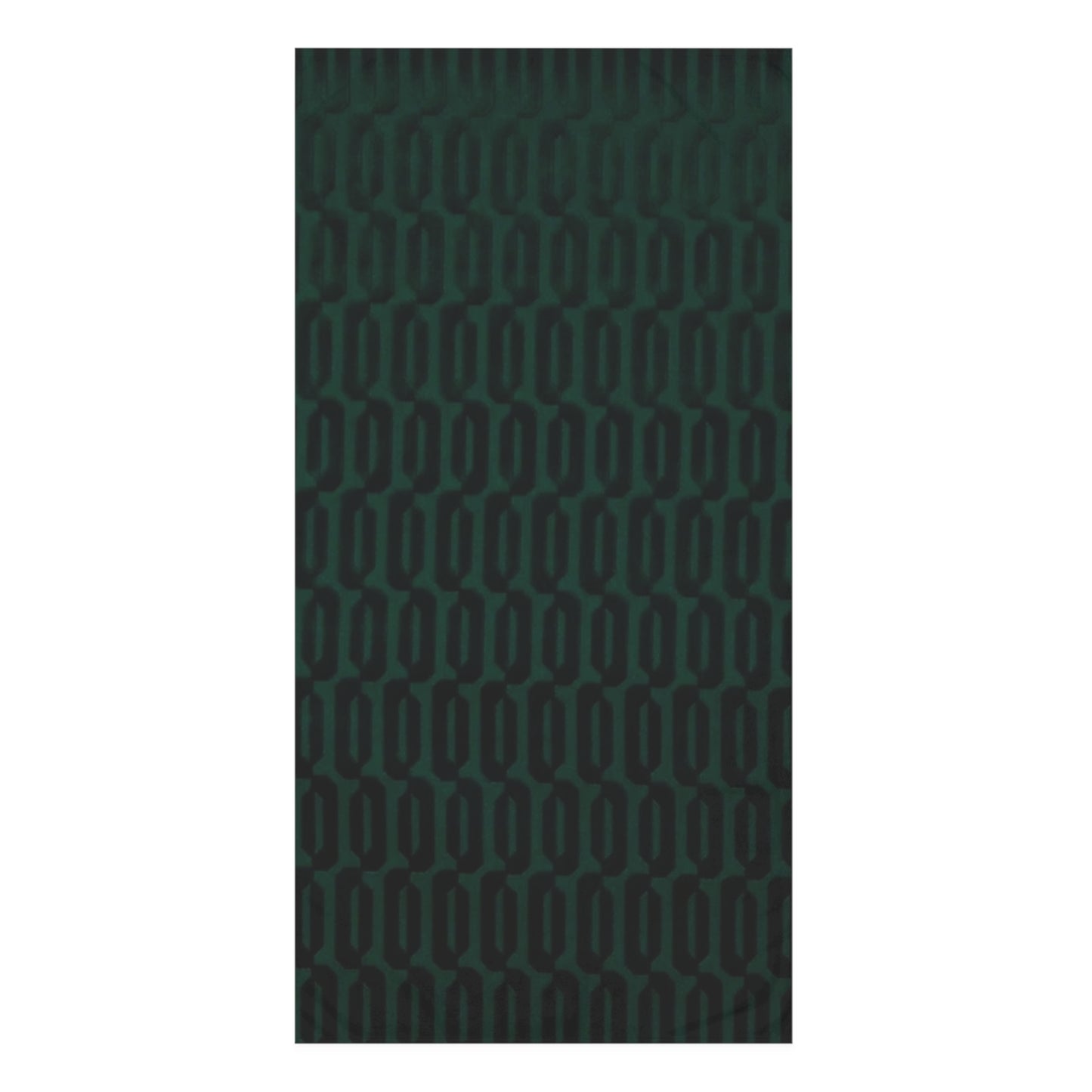 Green Black Link Print Mink-Cotton Towel