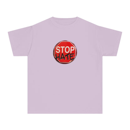 Youth Stop Hate Button Tee