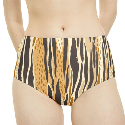 Animal Print High-Waist Hipster Bikini Bottom