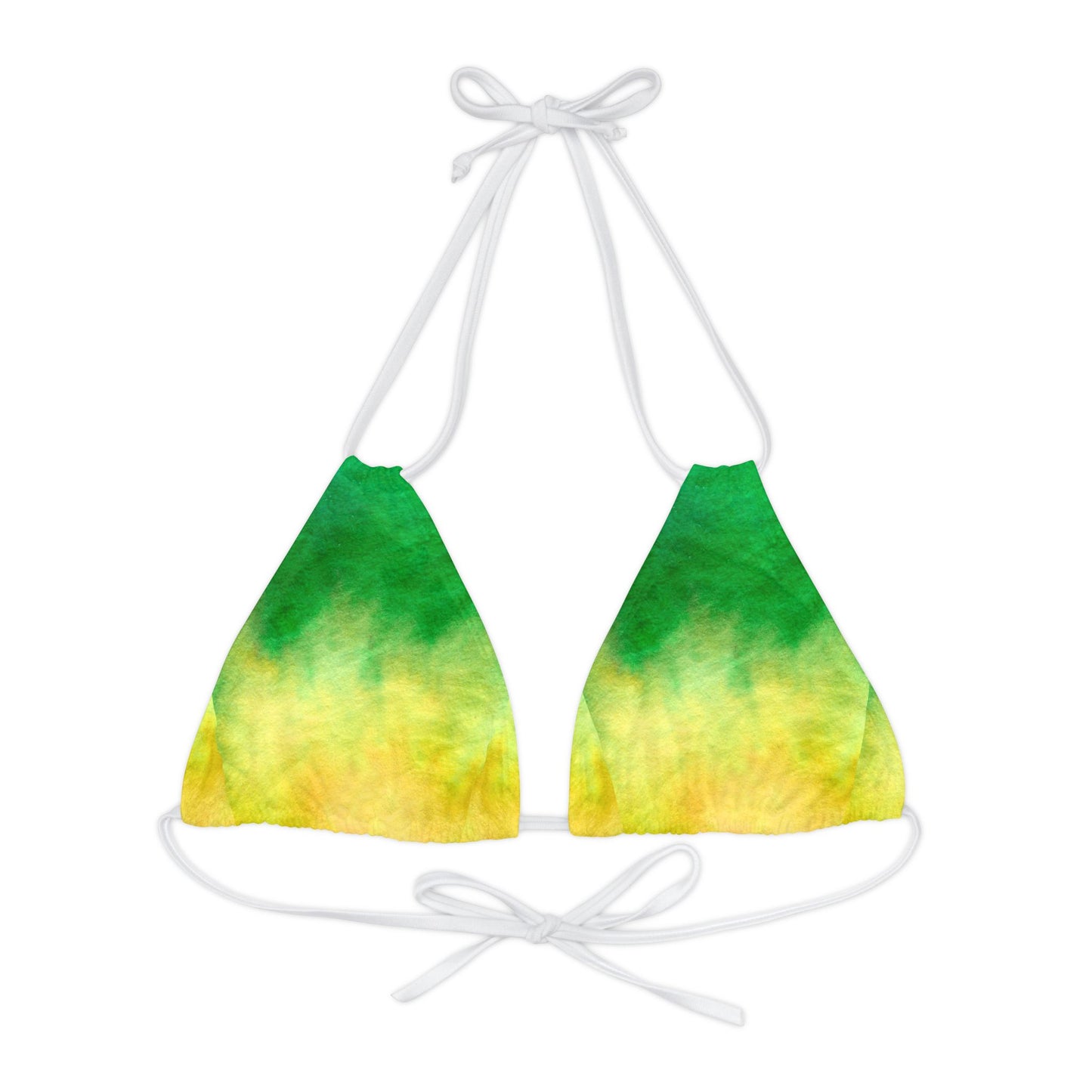 Yellow to Green Fade Strappy Triangle Bikini Top