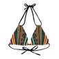 African Print Strappy Triangle Bikini Top