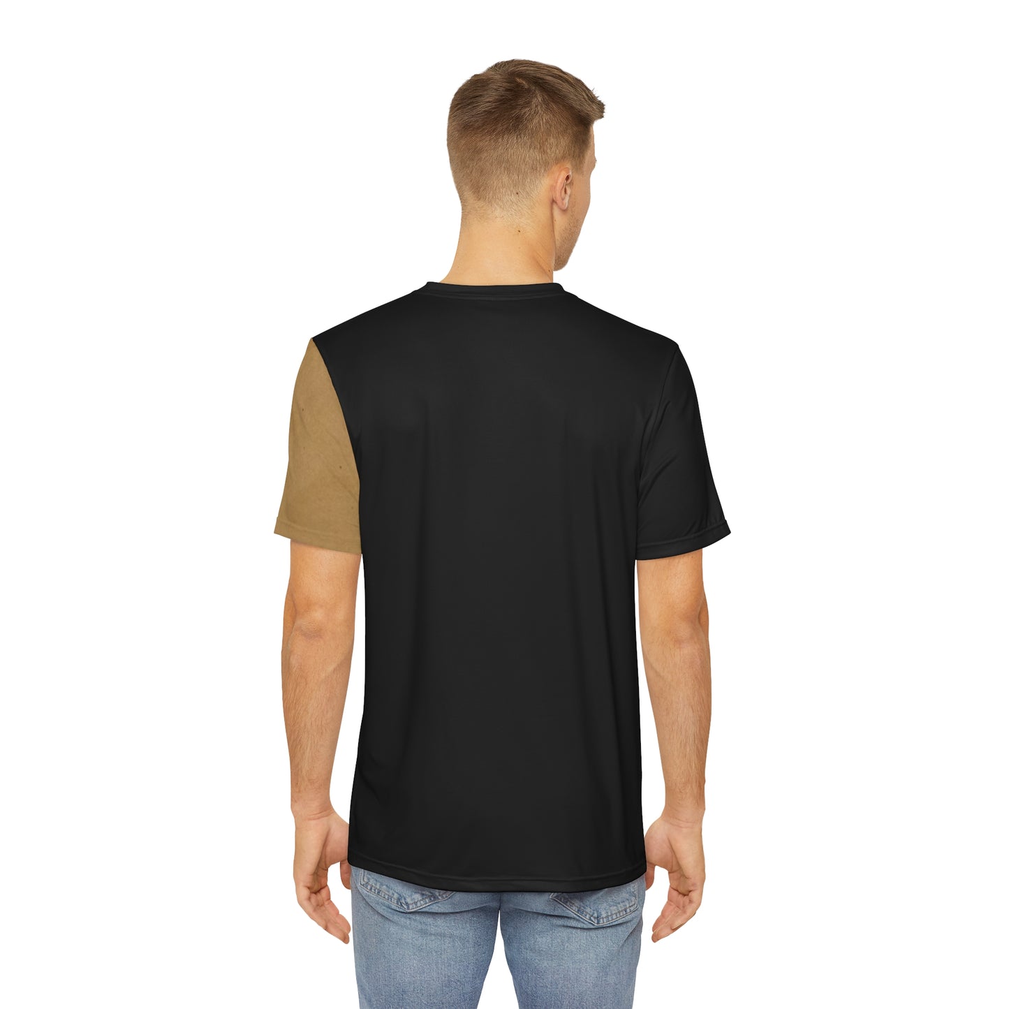 Khaki Brown Black Abstract Print Print Tee