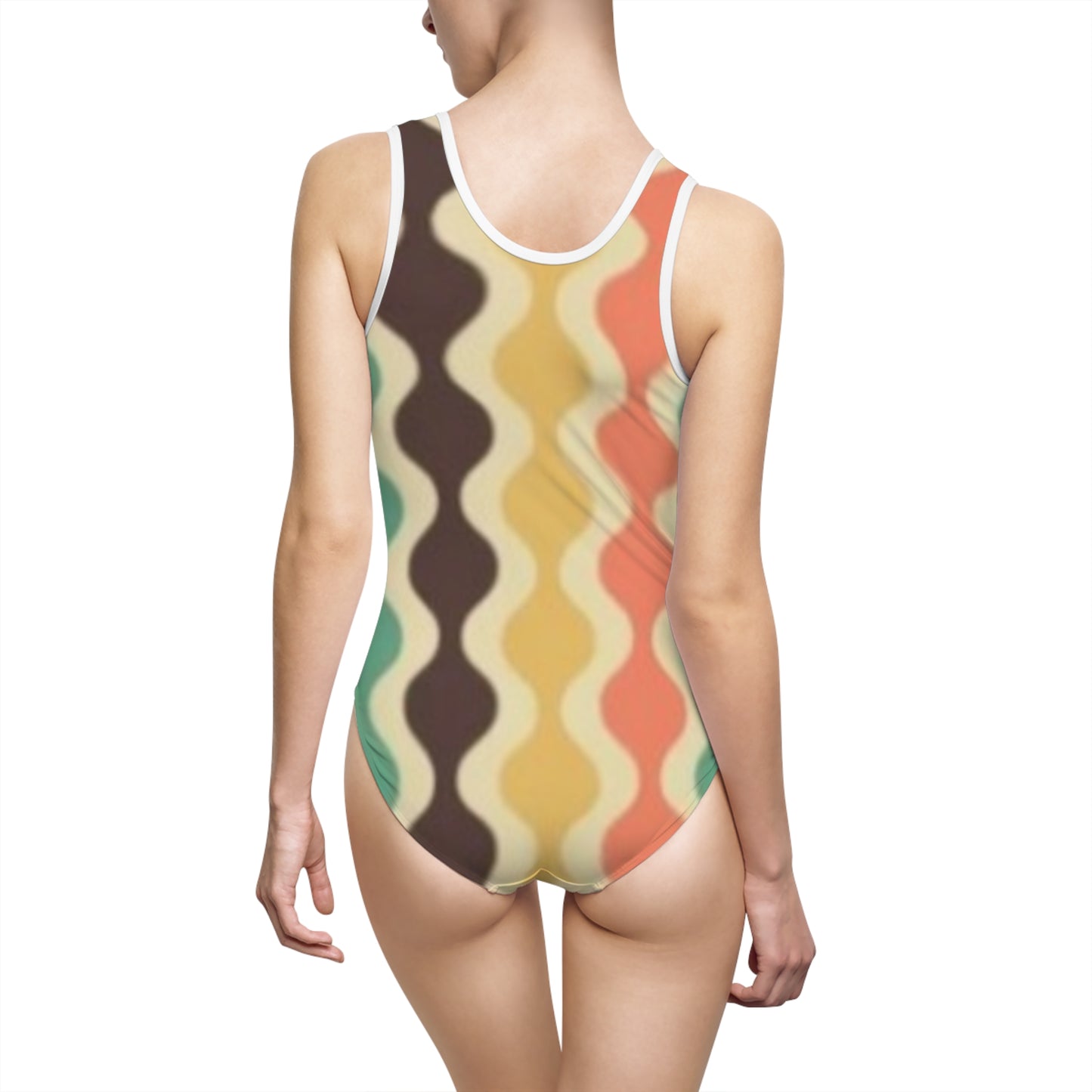 Yellow Spectrum Print Women's Classic One-Piece Swimsuit