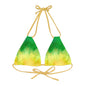 Yellow to Green Fade Strappy Triangle Bikini Top