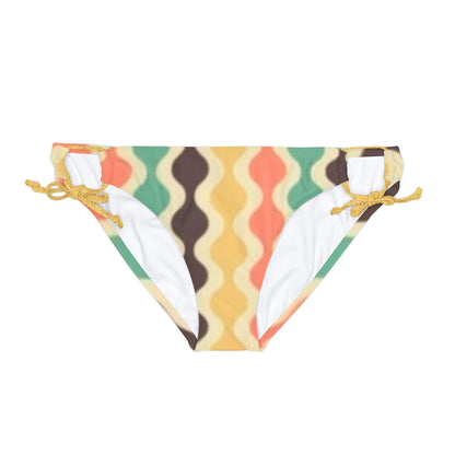 70's Yellow Spectrum Print Loop Tie Side Bikini Bottom