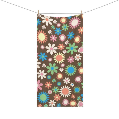 Flower Power Print Women's Mink-Cotton Towel