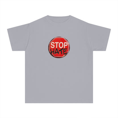 Youth Stop Hate Button Tee