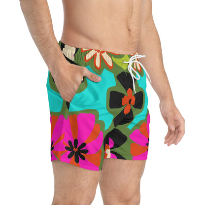 Vibrant Floral Swim Trunks - Perfect for Summer Beach Days