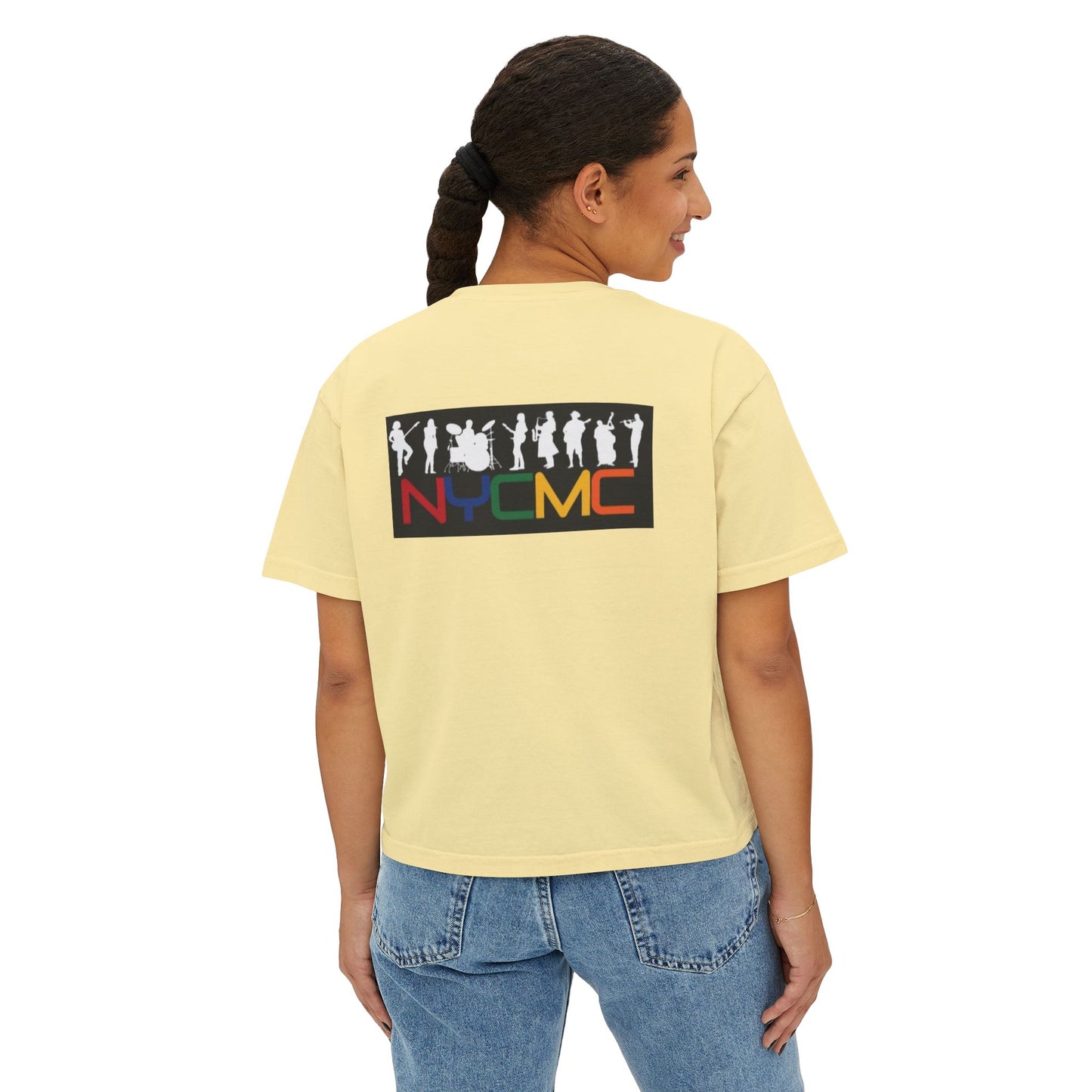 NYCMC Women's Boxy Tee - Stylish Top for Music Lovers - Perfect for Concerts and Festivals