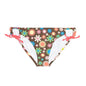 Flower Power Print Loop Tie Side Bikini Bottom