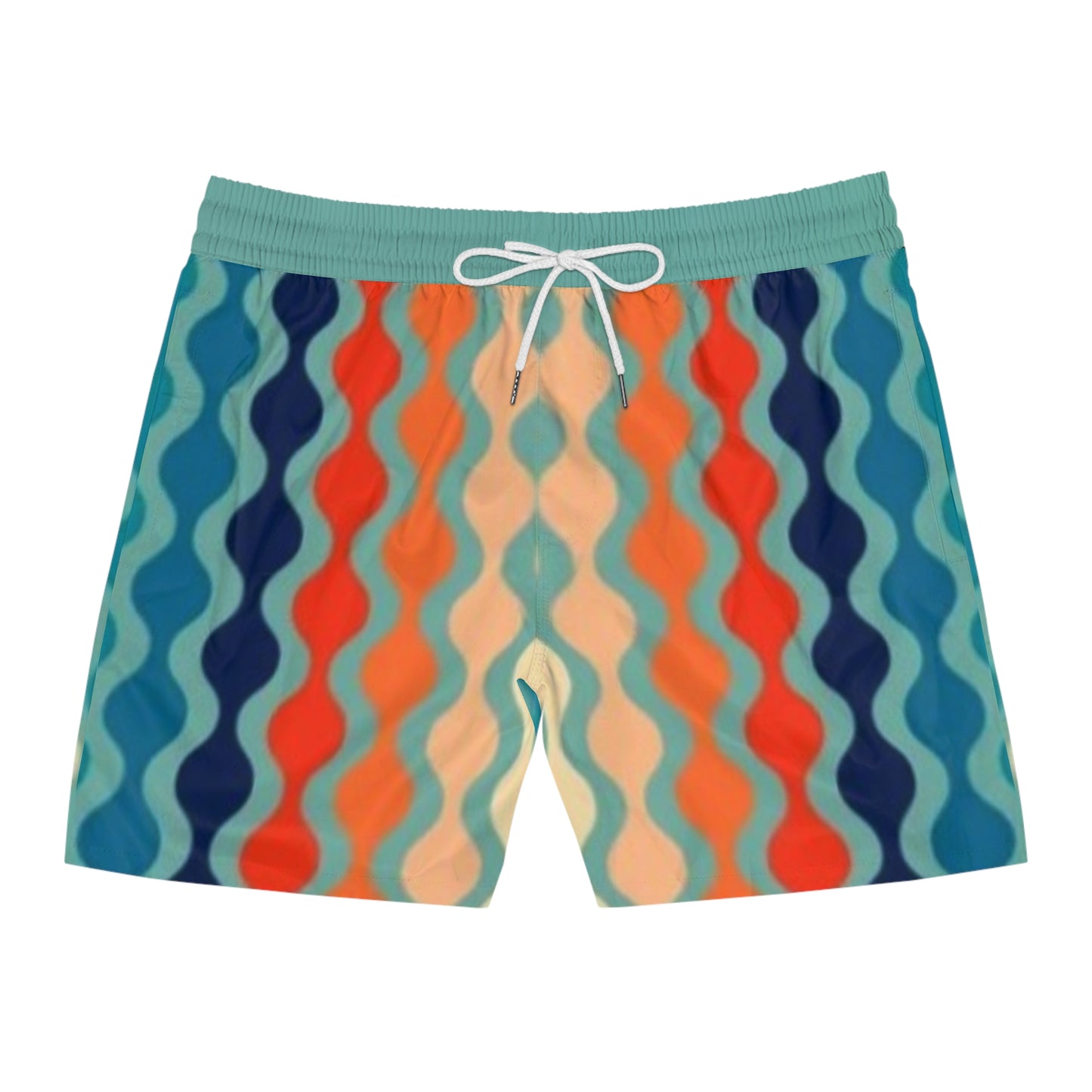 70's Blue Spectrum Print Swim Trunks