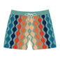 70's Blue Spectrum Print Swim Trunks