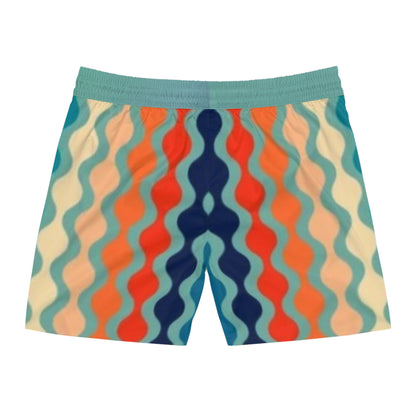 70's Blue Spectrum Print Swim Trunks