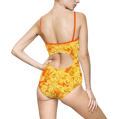 Orange and Yellow Print Women's One-piece Swimsuit