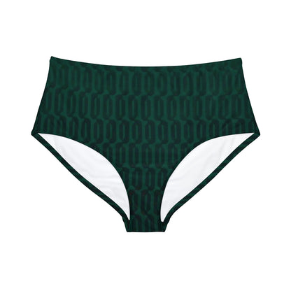 Green Black Link High-Waist Hipster Bikini Bottom