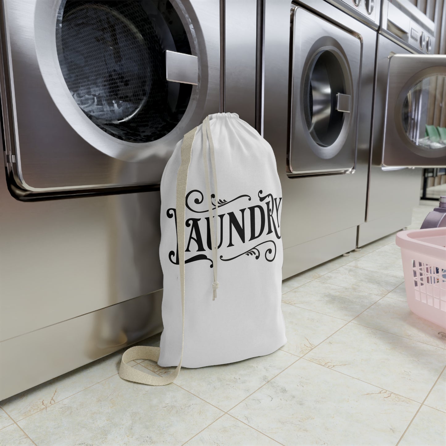 Stylish & Chic Laundry Tote (White)