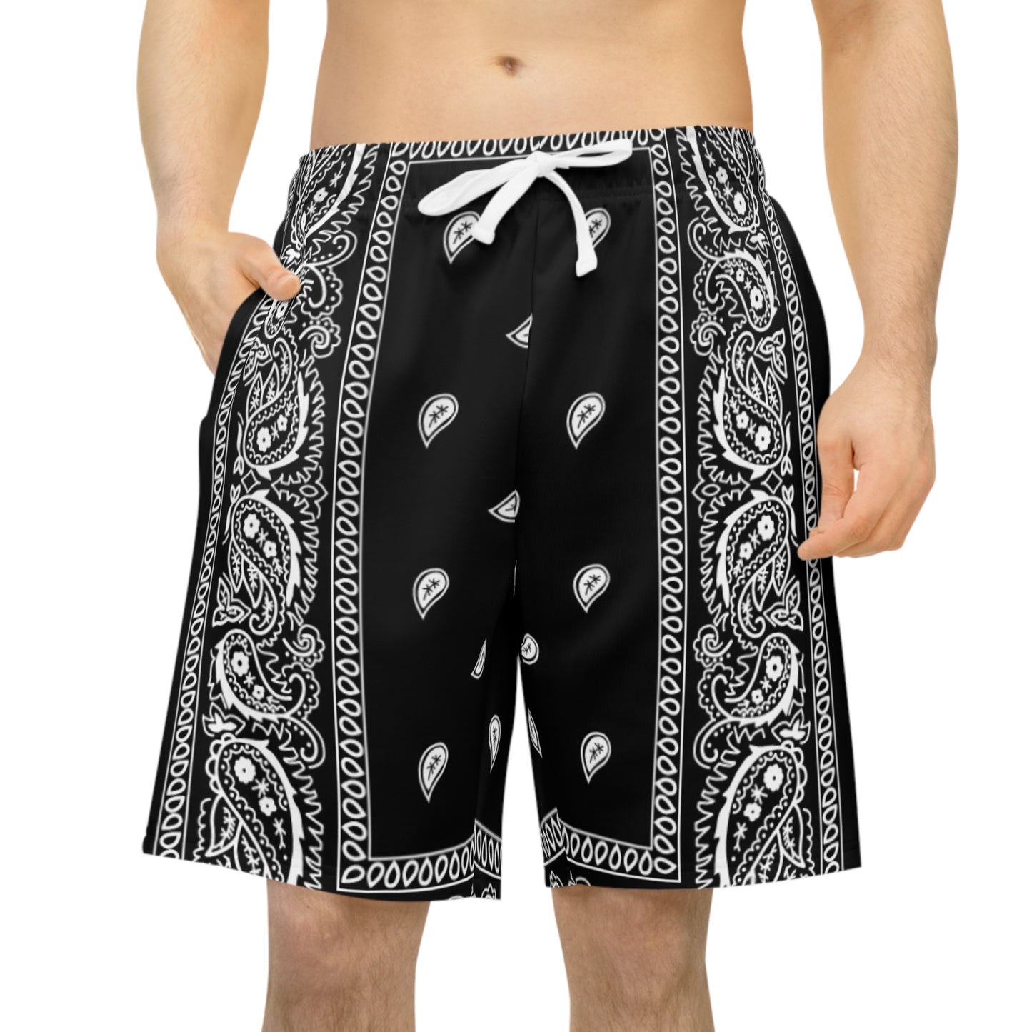 Black Bandana Print Shorts