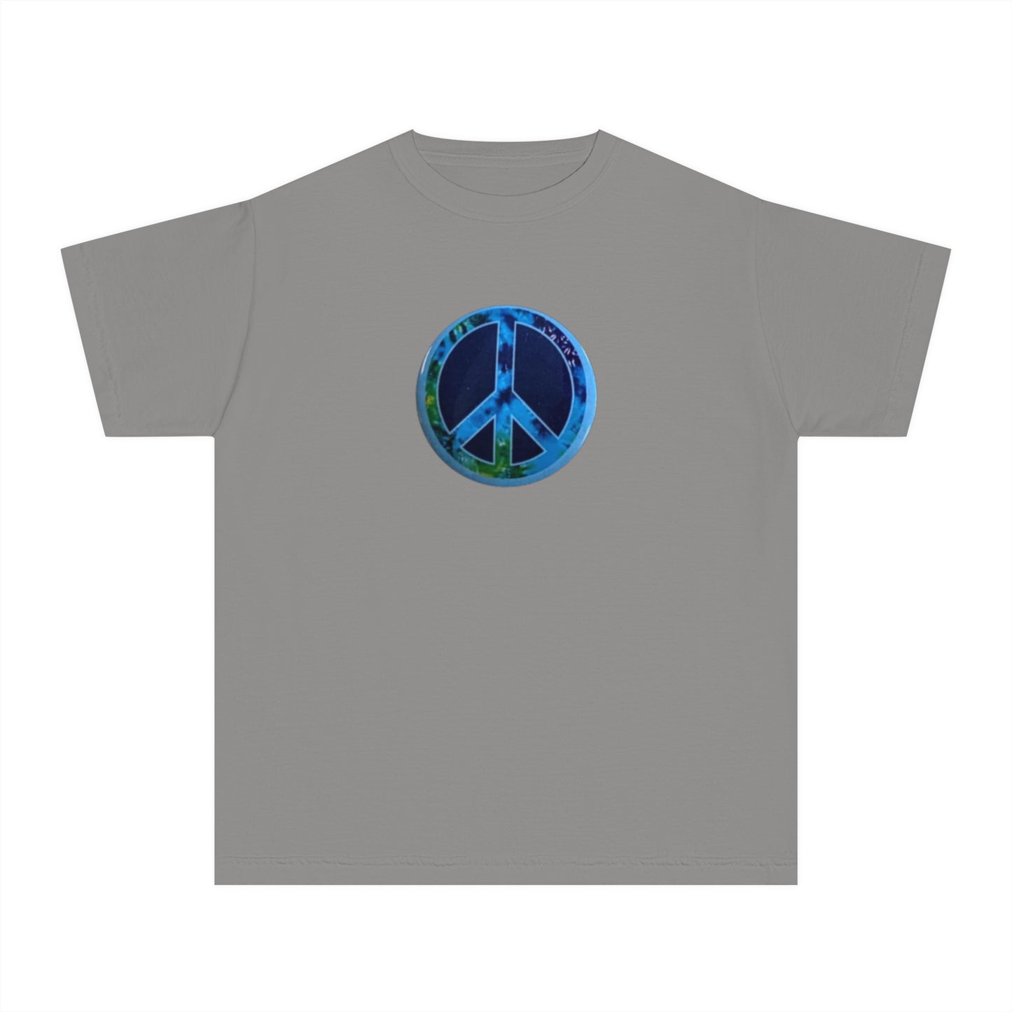 Youth Peace Sign Button Tee