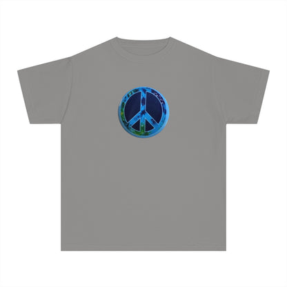 Youth Peace Sign Button Tee